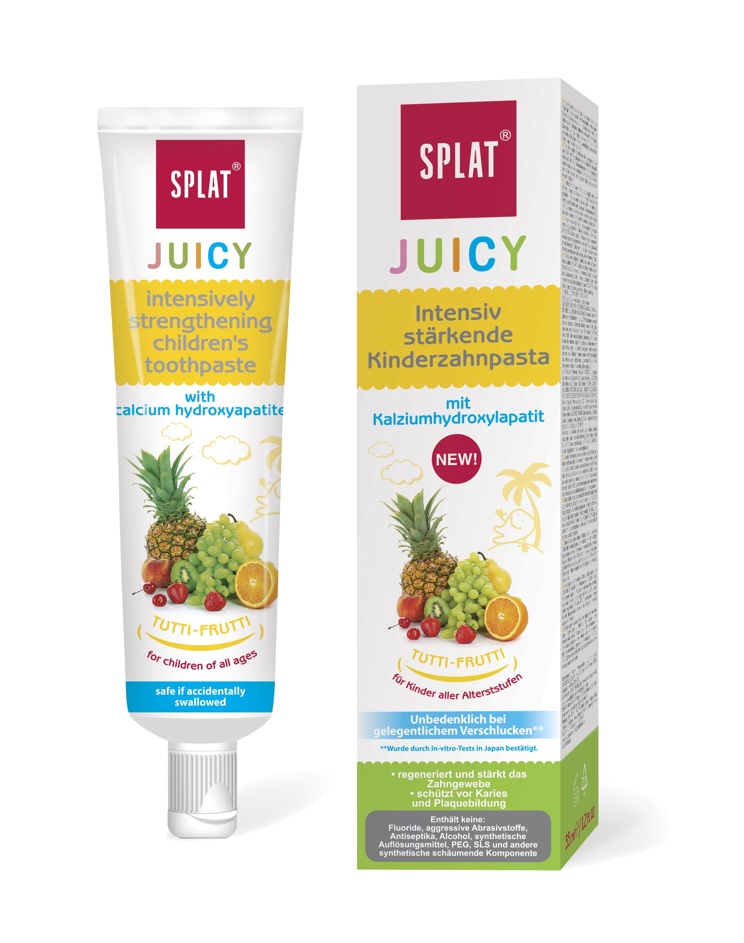 SPLAT Junior JUICY Dětská zubní pasta 35 ml Tutti-Fruti SPLAT