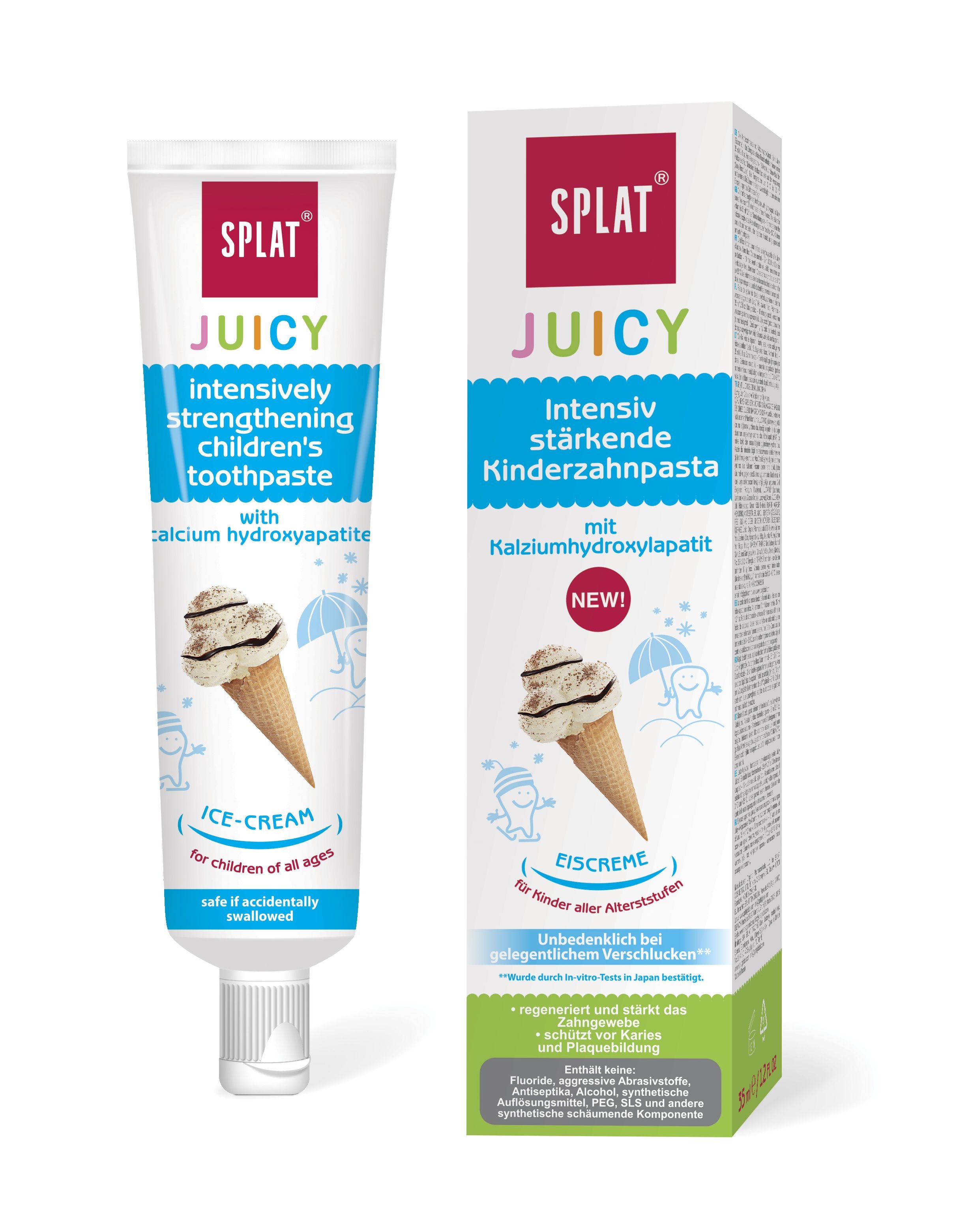 SPLAT Junior JUICY Dětská zubní pasta 35 ml zmrzlina SPLAT