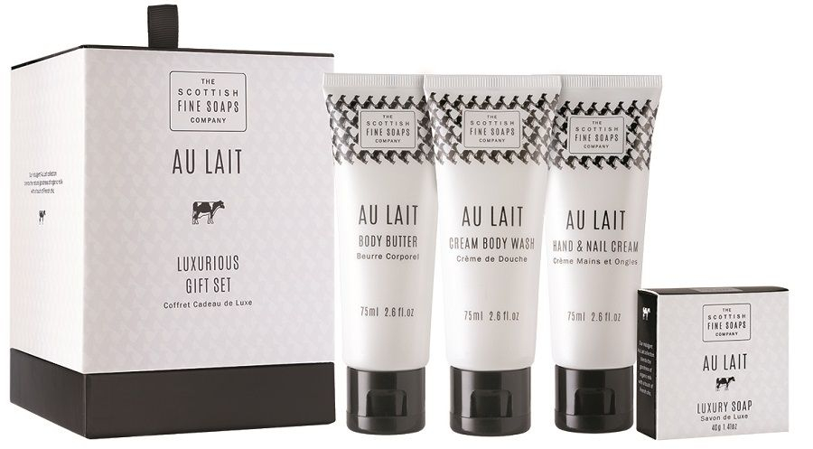 Scottish Fine Soaps Au Lait sprchový gel + tělové máslo + krém na ruce Scottish Fine Soaps