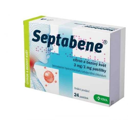 Septabene Citron a bezový květ 3 mg/1 mg 24 pastilek Septabene