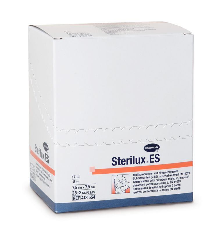 Sterilux Gáza kompresní sterilní 17 vláken 8 vrstev 7
