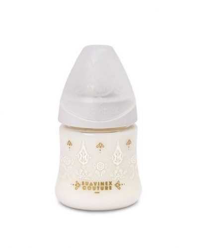 Suavinex Premium Couture Láhev silikon 0m+ 150 ml 1 ks bílá Suavinex