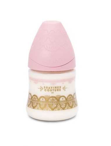 Suavinex Premium Couture Láhev silikon 0m+ 150 ml 1 ks růžová Suavinex