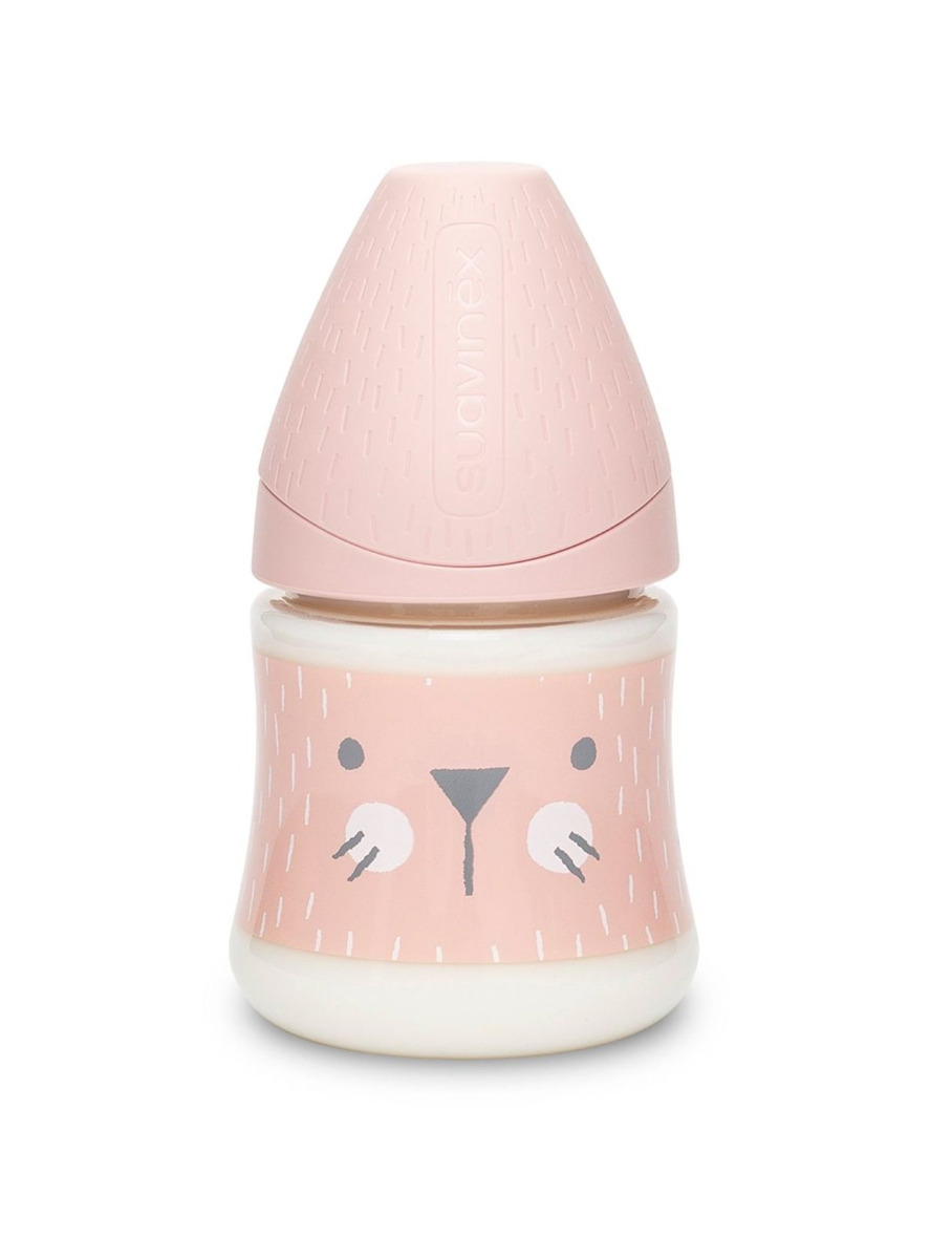 Suavinex Premium Hygge Láhev 0m+ 150 ml 1 ks vousky růžová Suavinex