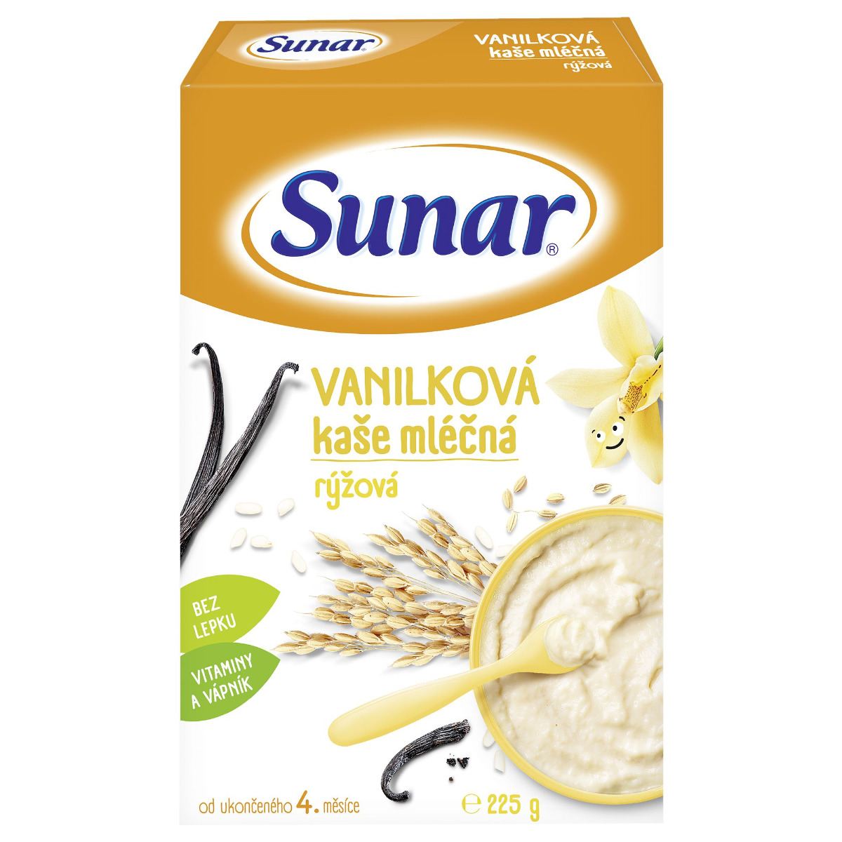 Sunar Mléčná kaše vanilková rýžová 225 g Sunar