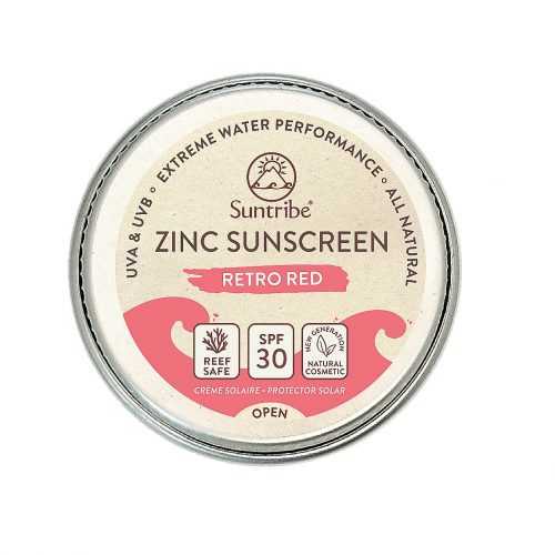 Suntribe Přírodní opalovací krém se zinkem Obličej & Sport červený SPF30 10 g Suntribe