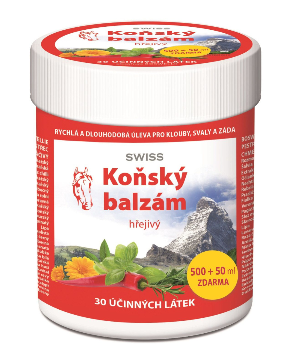 Swiss Koňský balzám hřejivý 500+50 ml Swiss