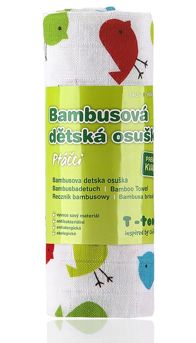 T-tomi Bambusová BIO osuška 1 ks ptáčci T-tomi