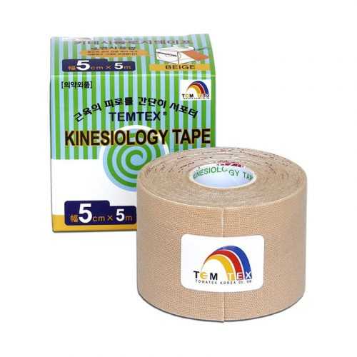TEMTEX Kinesio tape 5 cm x 5 m tejpovací páska béžová TEMTEX