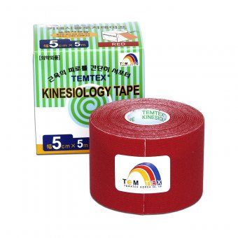 TEMTEX Kinesio tape 5 cm x 5 m tejpovací páska červená TEMTEX