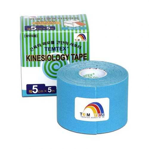 TEMTEX Kinesio tape 5 cm x 5 m tejpovací páska modrá TEMTEX