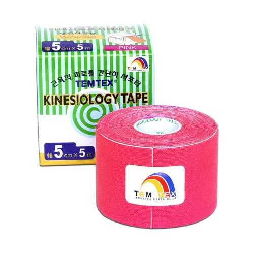 TEMTEX Kinesio tape 5 cm x 5 m tejpovací páska růžová TEMTEX