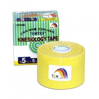 TEMTEX Kinesio tape 5 cm x 5 m tejpovací páska žlutá TEMTEX
