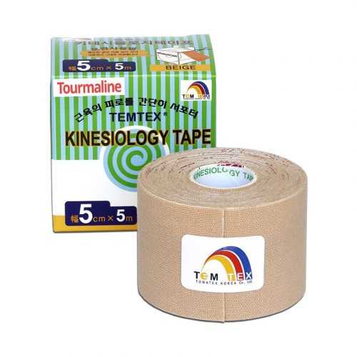 TEMTEX Kinesio tape Tourmaline 5 cm x 5 m tejpovací páska béžová TEMTEX