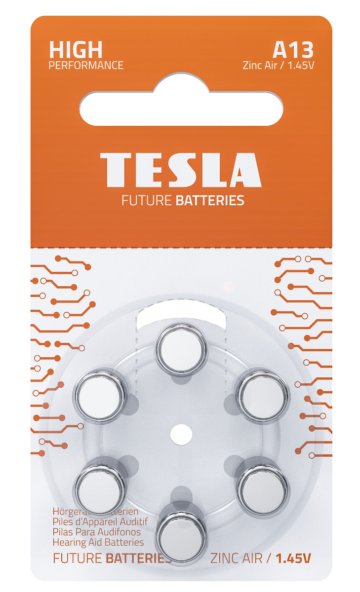 TESLA Baterie do naslouchadel A13 PR48 6 ks TESLA