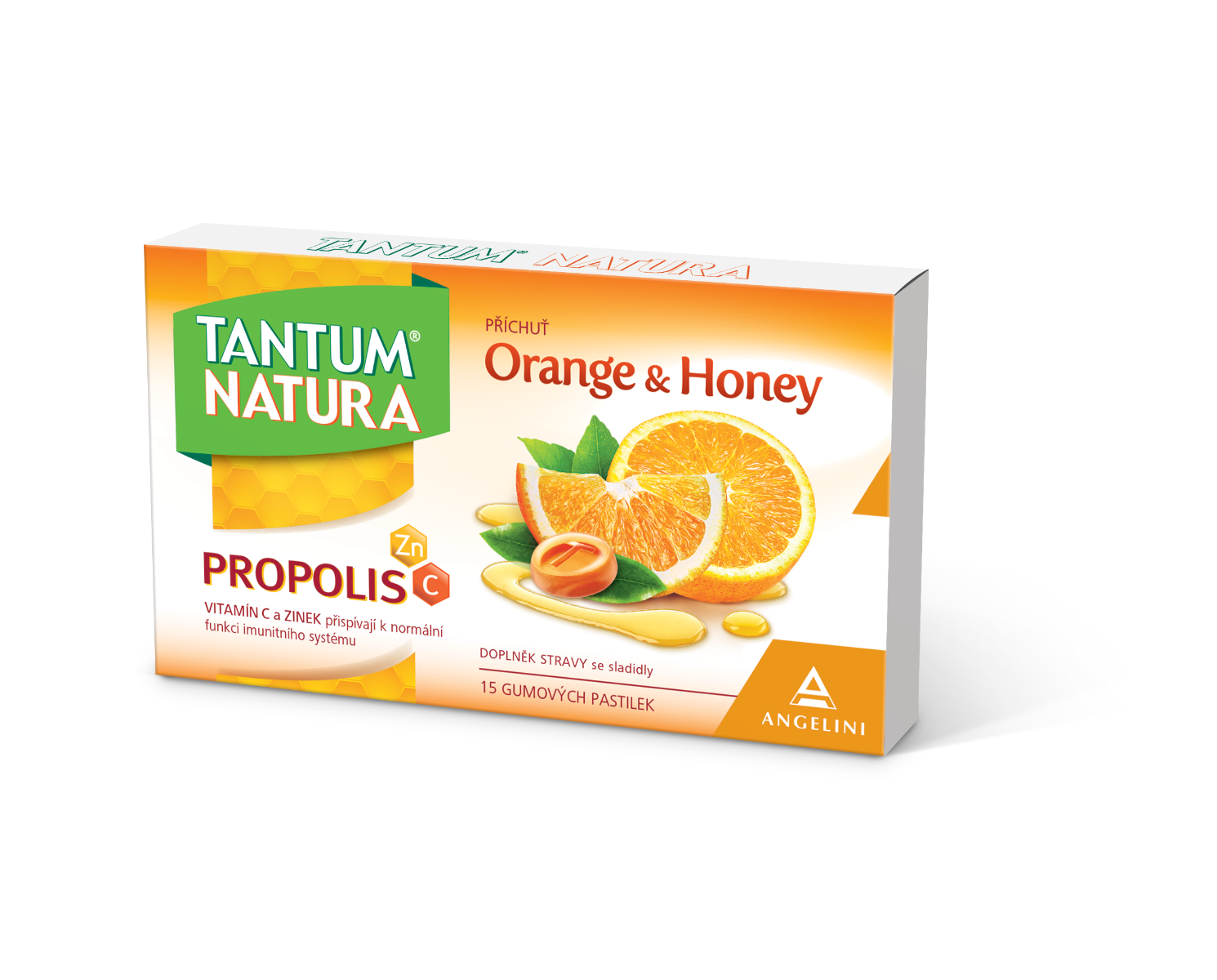 Tantum Natura Orange&Honey + Zinek + vitamin C 15 pastilek Tantum Natura