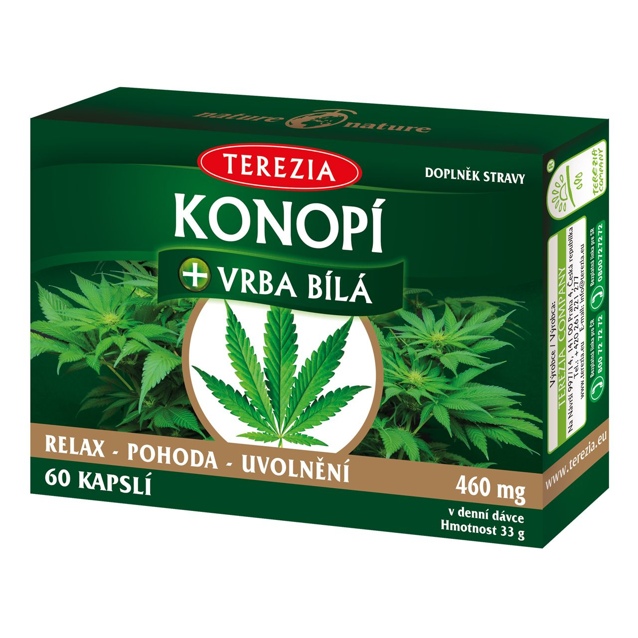 Terezia Konopí + Vrba bílá 60 kapslí Terezia