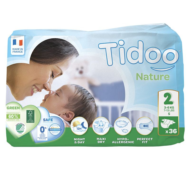 Tidoo 2 Mini 3-6 kg dětské plenky 36 ks Tidoo