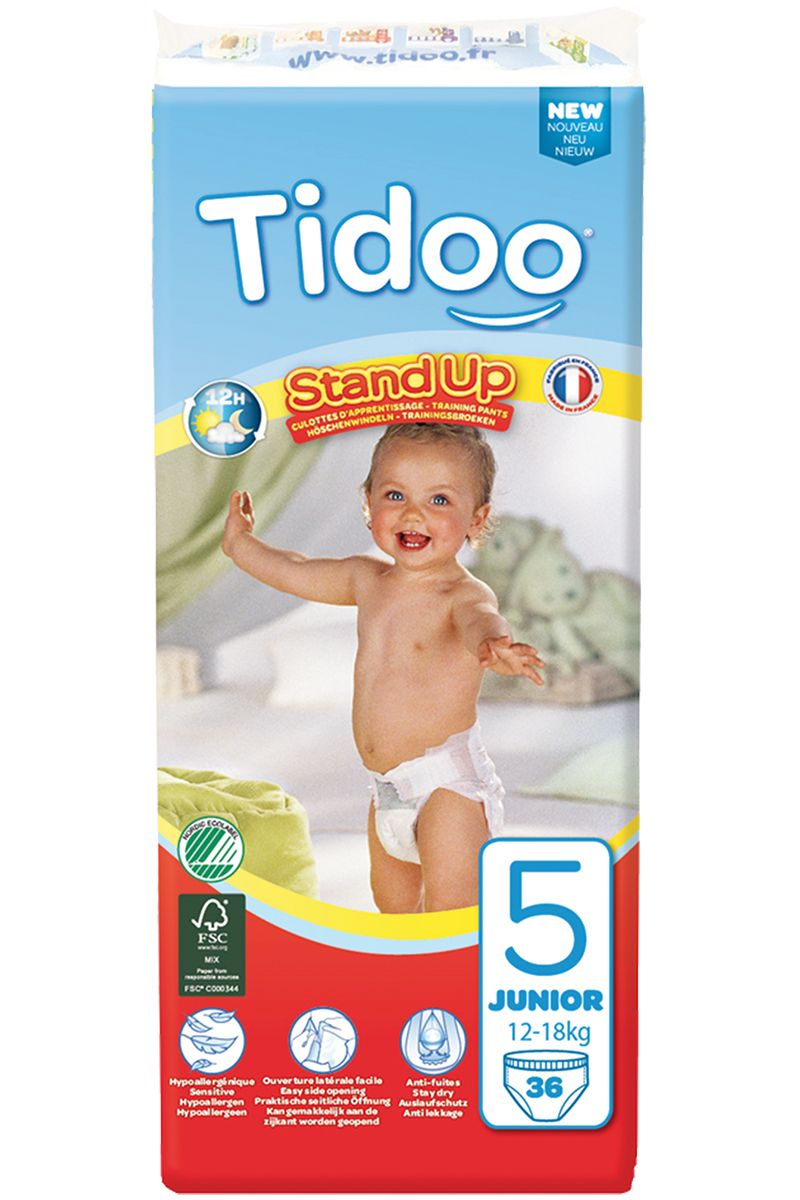 Tidoo 5 Junior 12-18 kg dětské trénovací plenky 36 ks Tidoo