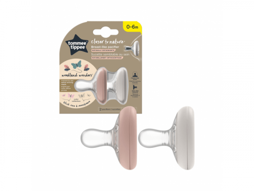 Tommee Tippee C2N Natural 0–6m silikonové šidítko 2 ks Blush Rose Tommee Tippee