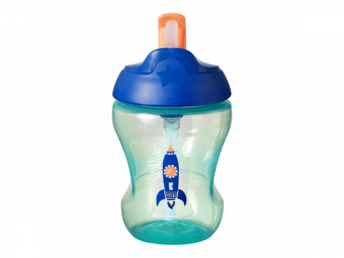 Tommee Tippee Straw Cup 7m+ netekoucí hrnek s brčkem 230 ml Blue Tommee Tippee