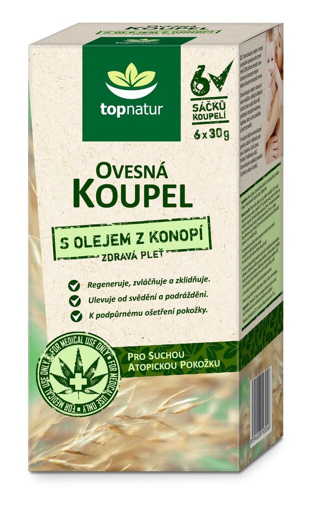 Topnatur Ovesná koupel s olejem z konopí 6x30 g Topnatur