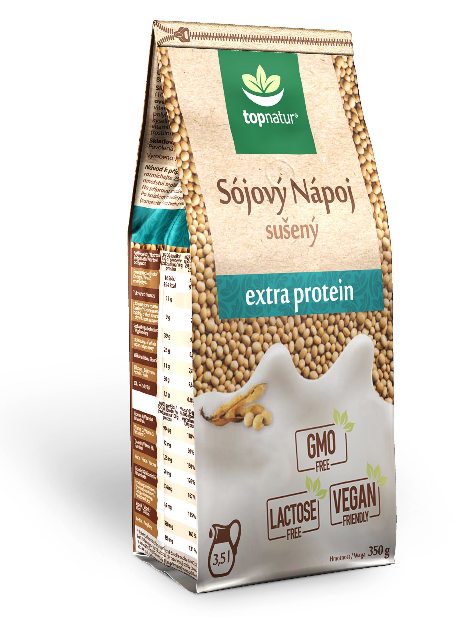 Topnatur Sójový nápoj extraprotein sáček 350 g Topnatur