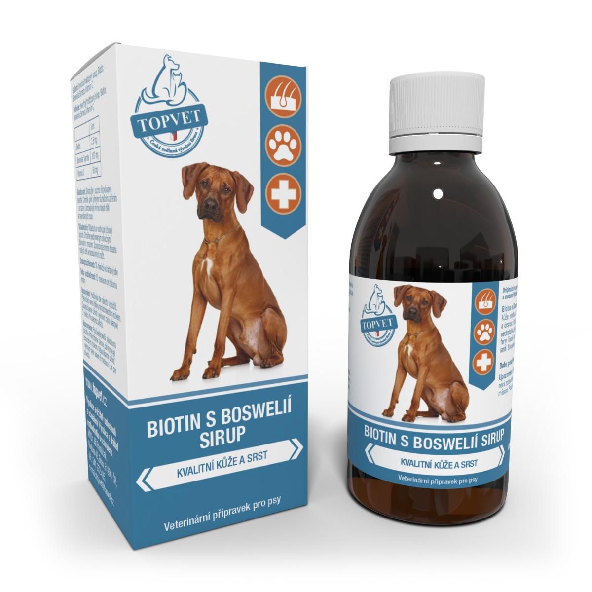 Topvet For Pets Biotin s boswélií sirup pro psy 200 ml Topvet