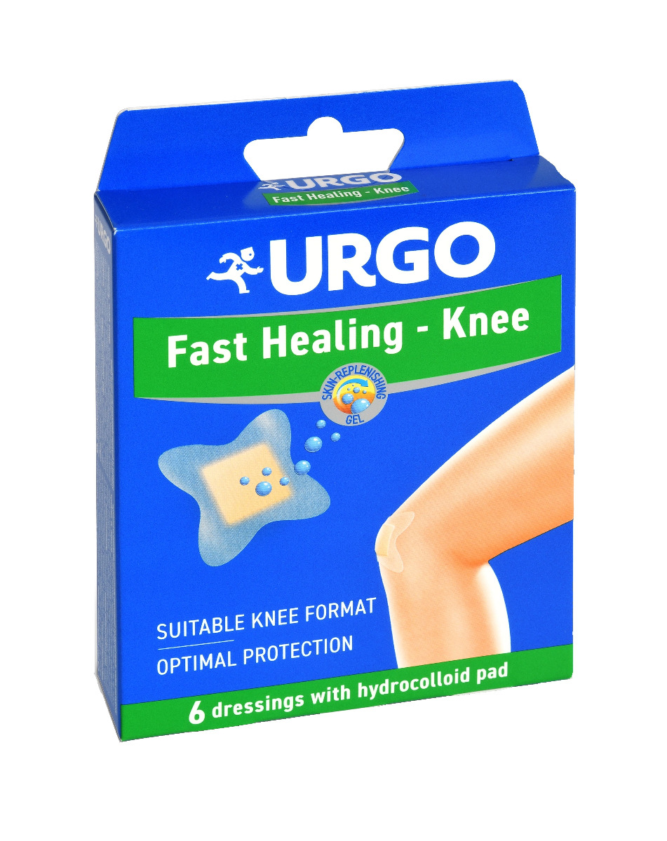 Urgo Fast Healing - Knee hydrokoloidní náplasti 6 ks Urgo