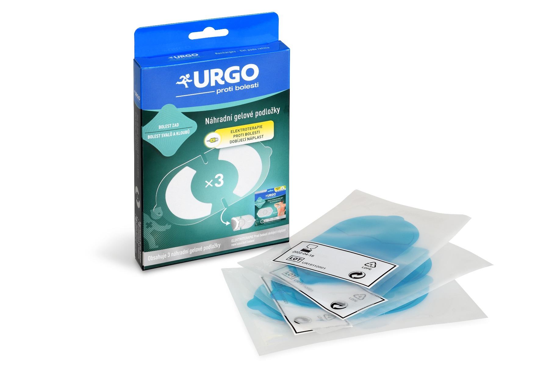 Urgo Náhradní gelové podložky k elektroterapii 3 ks Urgo