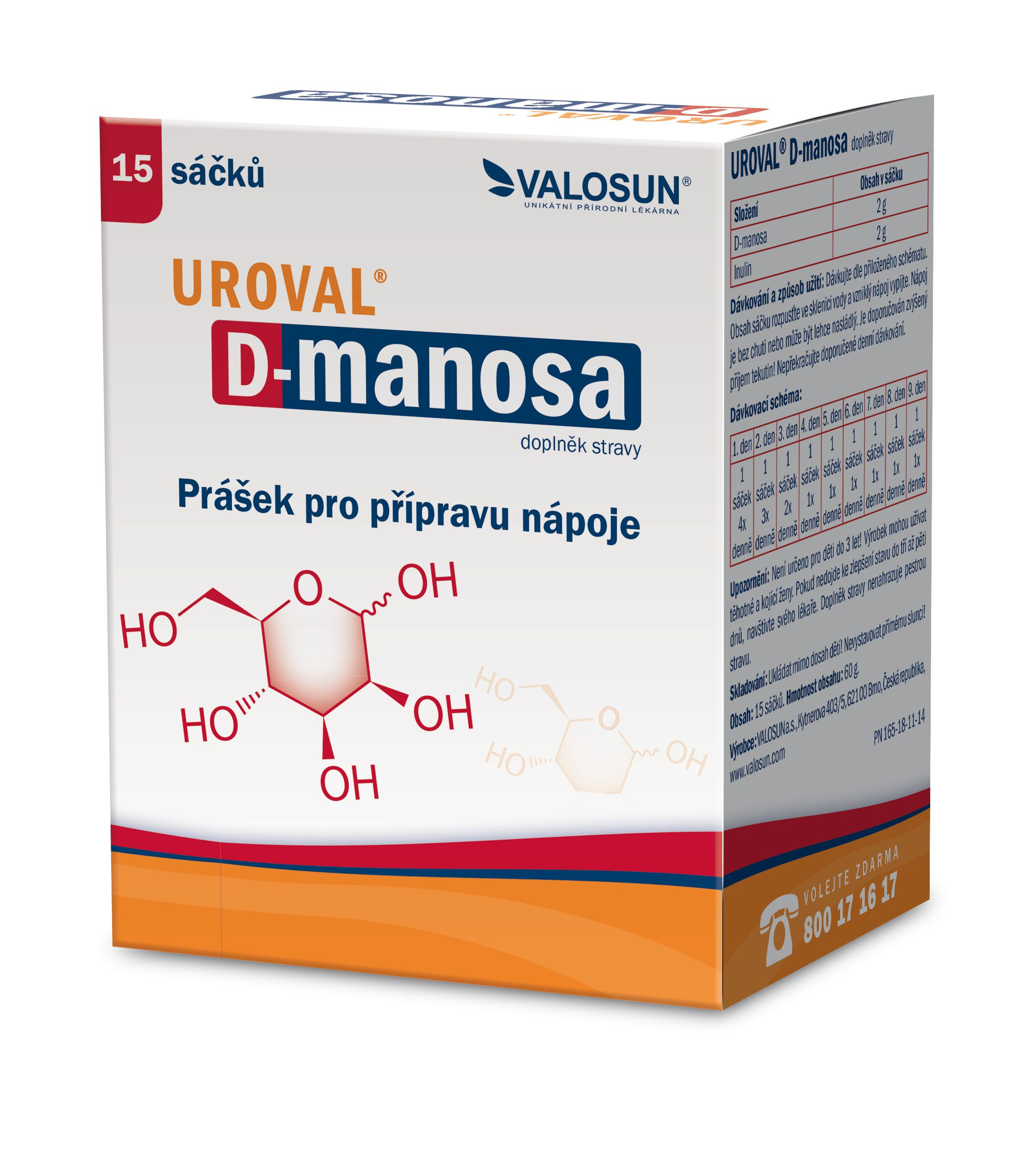 Uroval D-manosa 15 sáčků Uroval