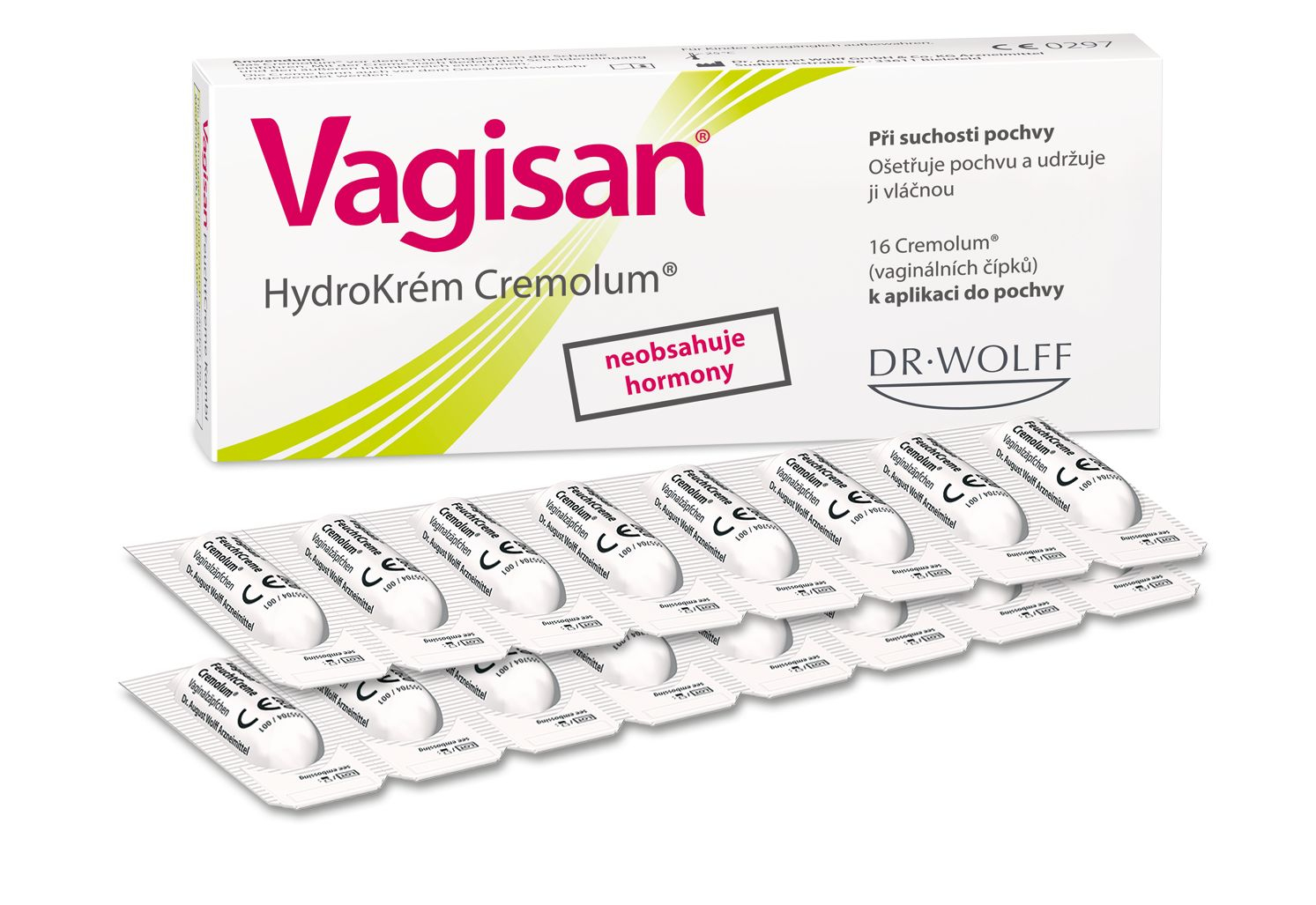 Vagisan HydroKrém Cremolum 16 čípků Vagisan