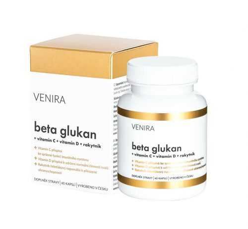Venira Beta glukan + vitamin C a D + rakytník 60 kapslí Venira