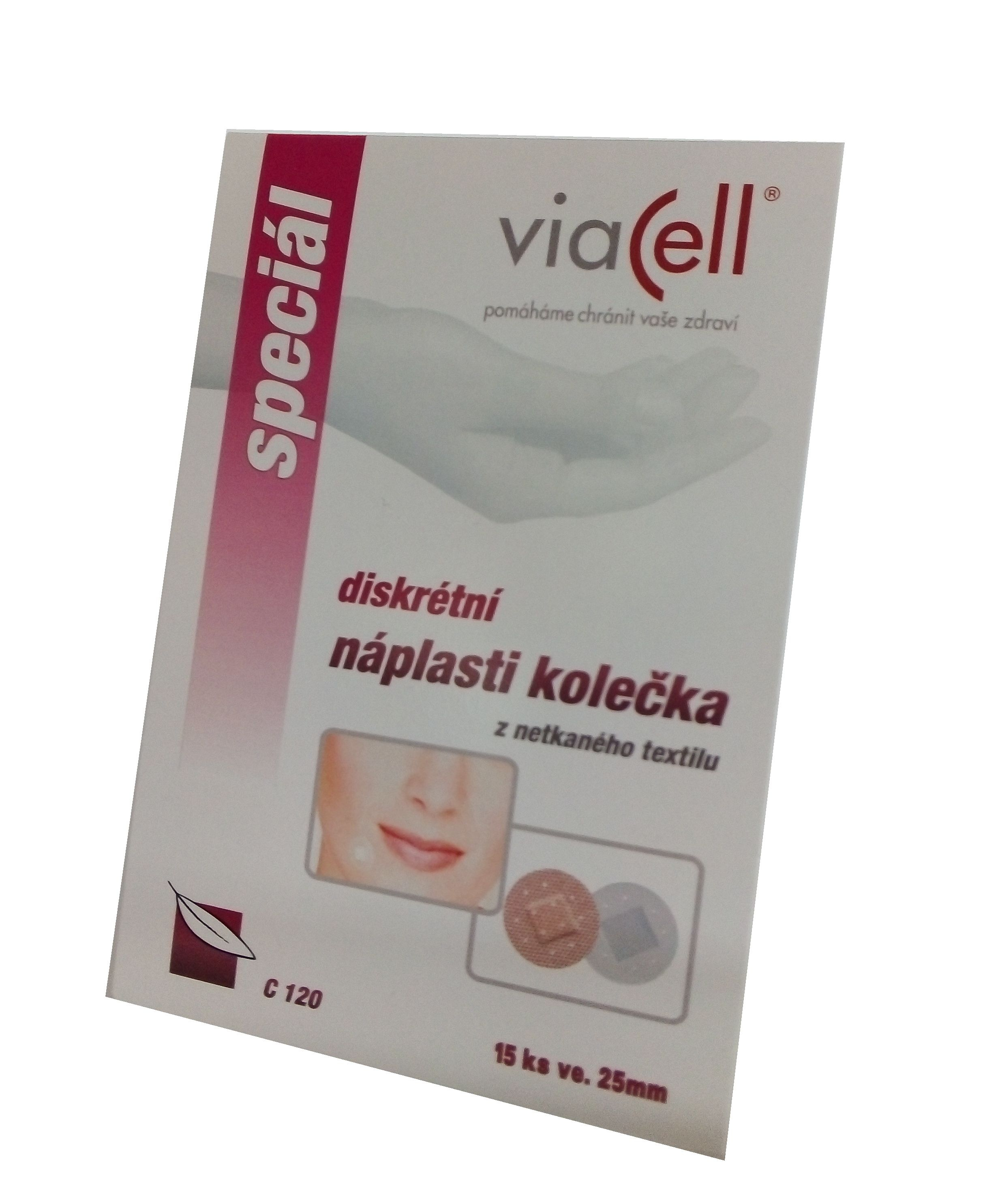 Viacell C120 Náplast diskrétní kolečka d 24 mm 15 ks Viacell