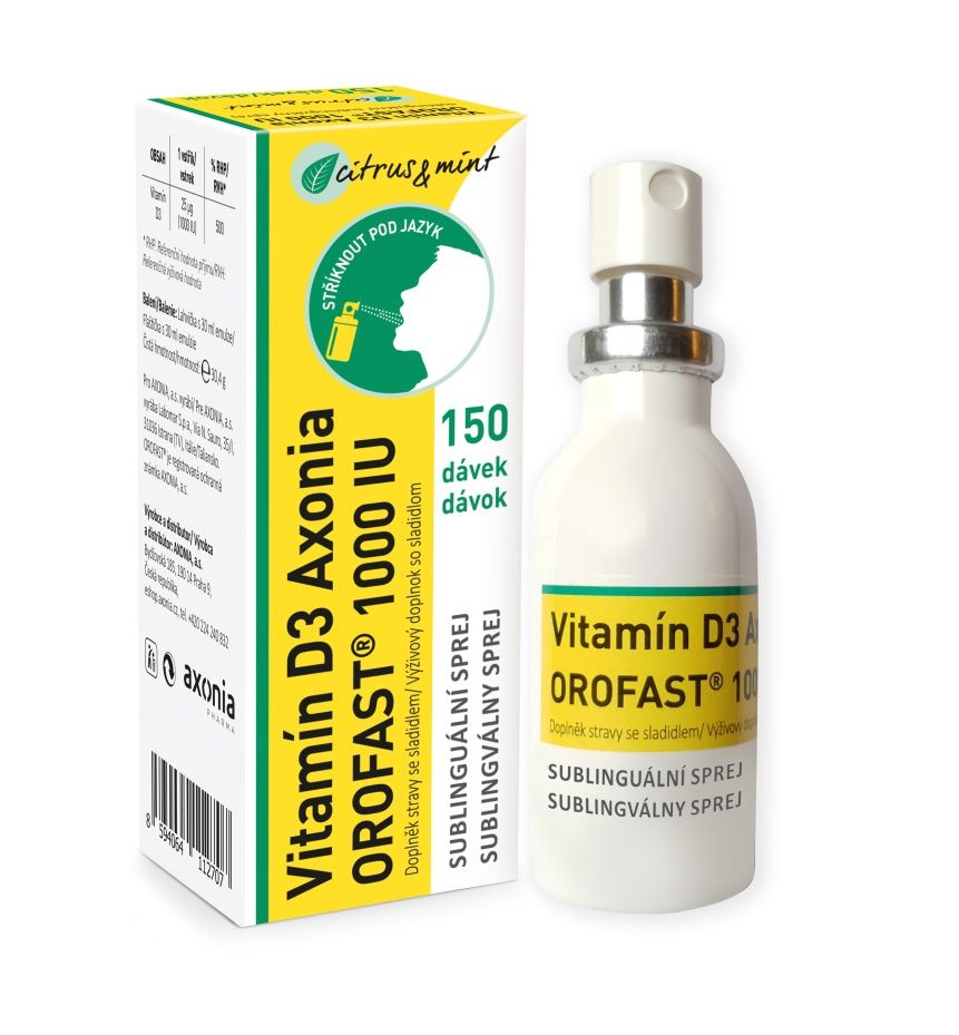 Vitamín D3 Axonia OROFAST 1000 IU sublinguální sprej 30 ml Vitamín D3 Axonia OROFAST