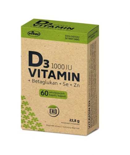 Vitar Vitamin D3 1000 IU + betaglukan EKO 60 kapslí Vitar