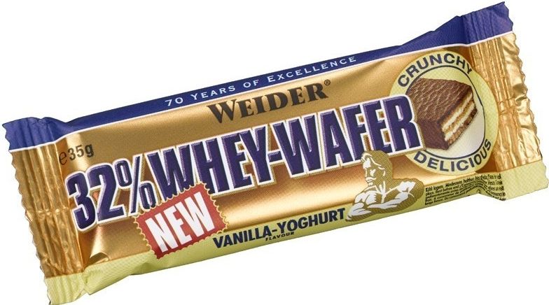 WEIDER 32% Whey-Wafer hazelnut tyčinka 35 g WEIDER