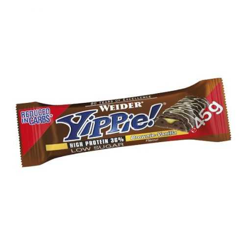 WEIDER Yippie! Bar Brownie-Vanilla tyčinka 45 g WEIDER