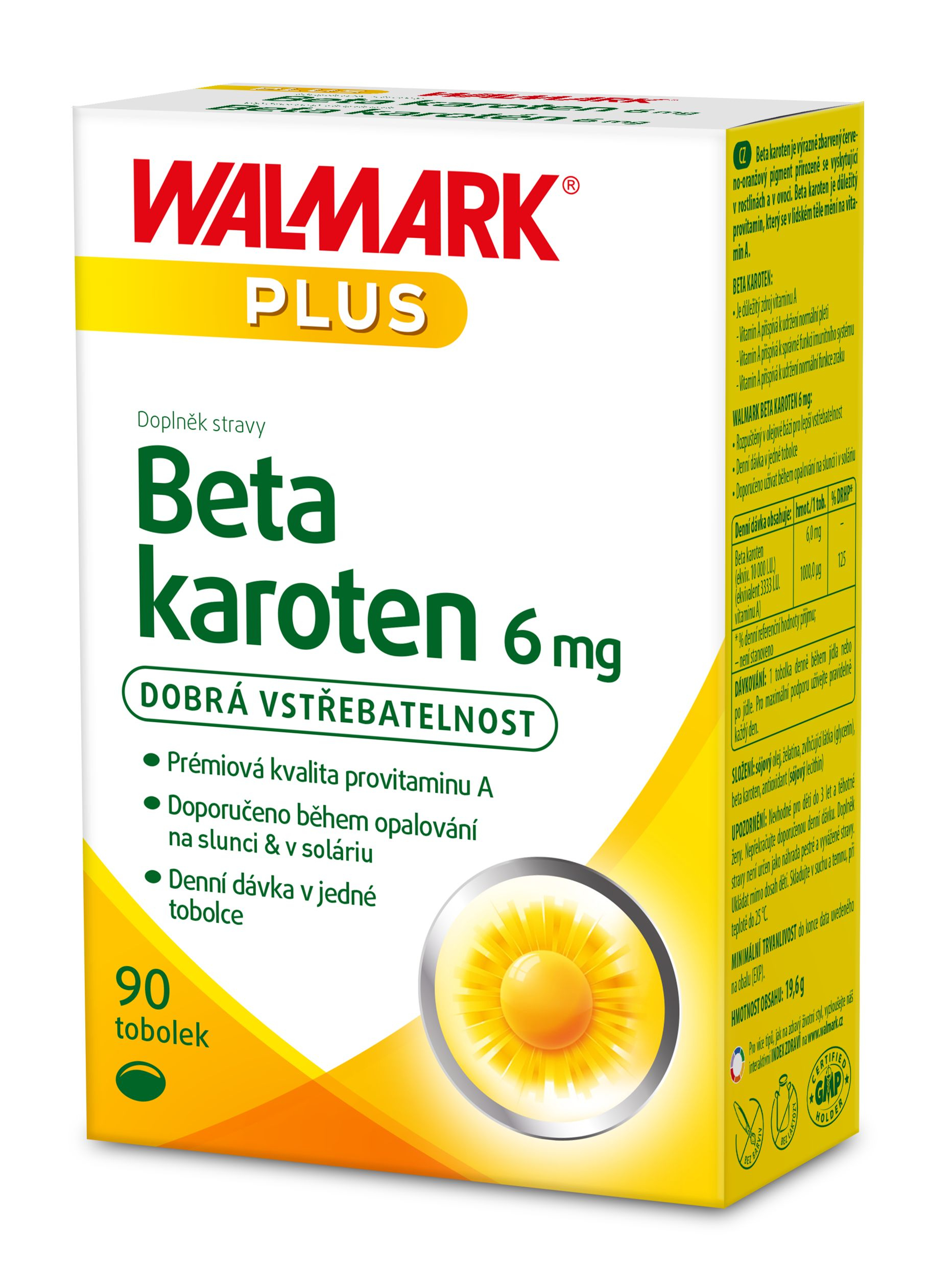 Walmark Beta karoten 6 mg 90 tobolek Walmark