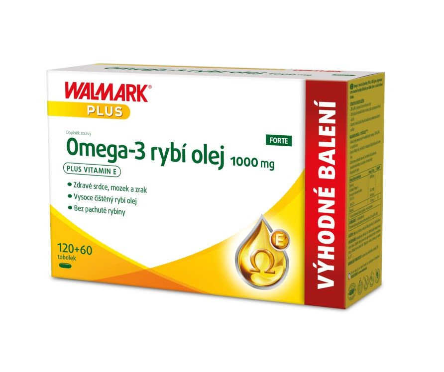 Walmark Omega-3 rybí olej FORTE 1000 mg 120+60 tobolek Walmark