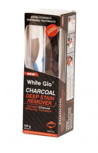 White Glo Charcoal bělicí zubní pasta 150 g + kartáček White Glo