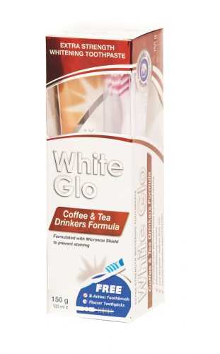 White Glo Coffee &Tea Drinkers Formula bělicí zubní pasta 150 g + kartáček White Glo