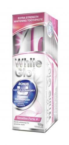 White Glo Sensitive Forte+ bělicí zubní pasta + kartáček White Glo