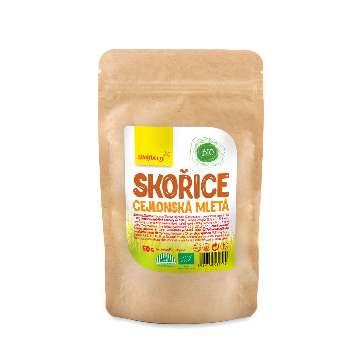 Wolfberry BIO Skořice cejlonská mletá 50 g Wolfberry