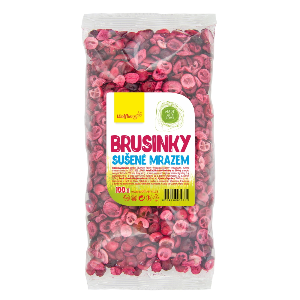 Wolfberry Brusinky lyofilizované 100 g Wolfberry