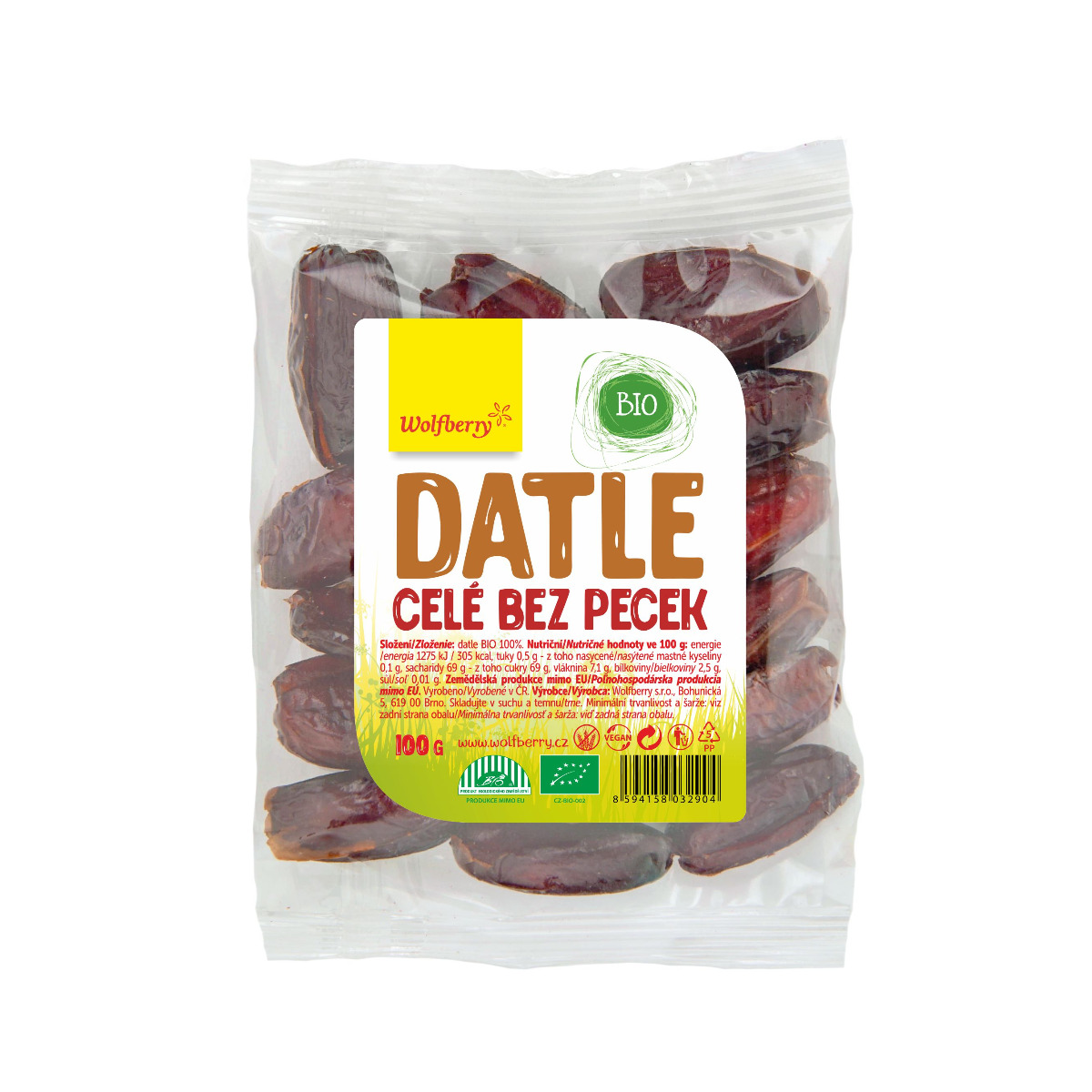 Wolfberry Datle bez pecek BIO 100 g Wolfberry