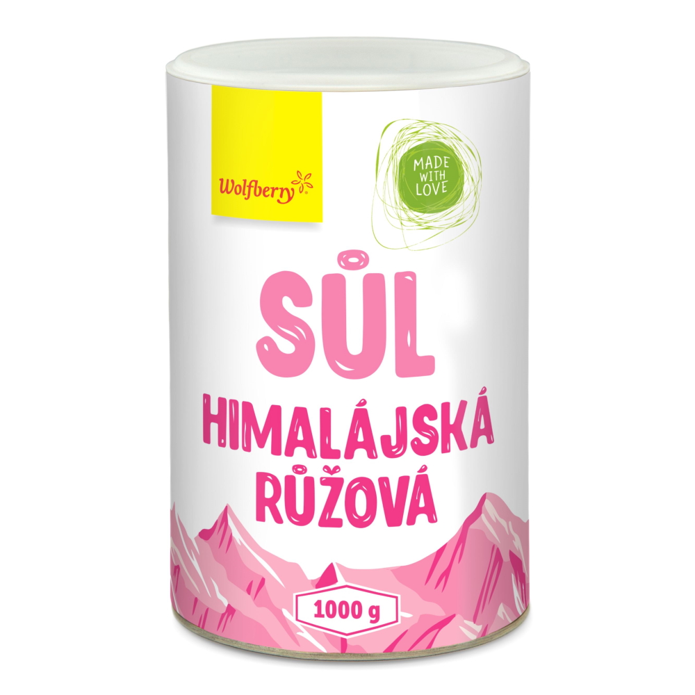 Wolfberry Himalájská sůl růžová jemná 1000 g Wolfberry