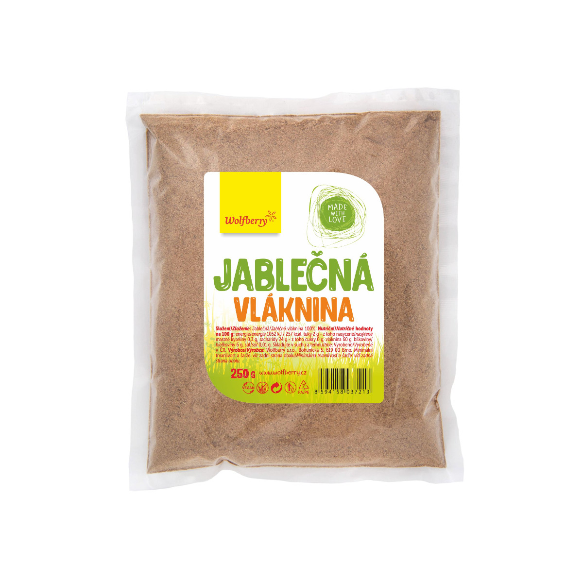 Wolfberry Jablečná vláknina 250 g Wolfberry