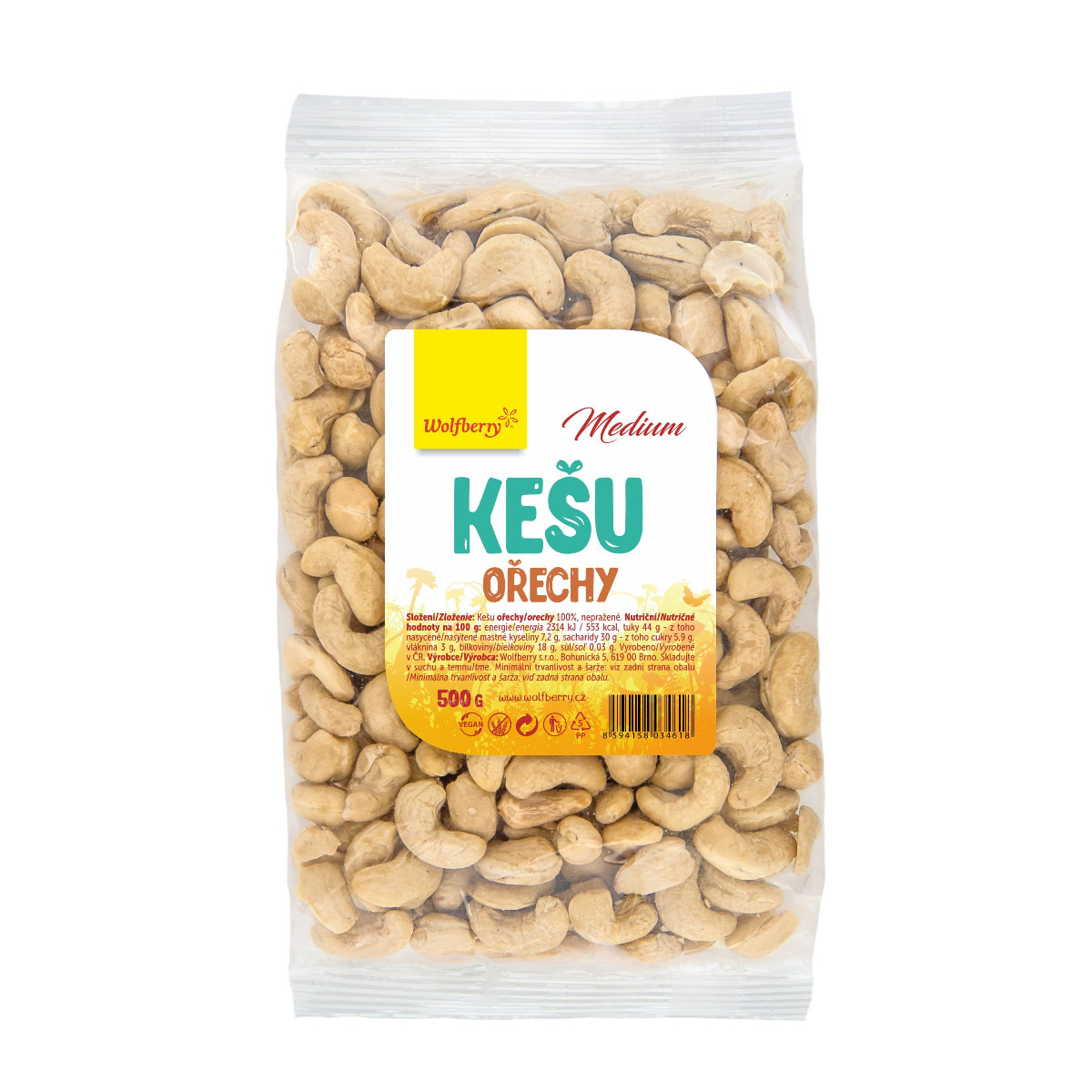 Wolfberry Kešu celé medium 500 g Wolfberry