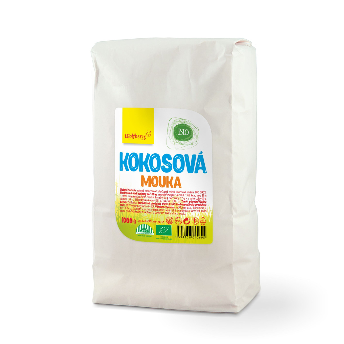 Wolfberry Kokosová mouka BIO 1000 g Wolfberry